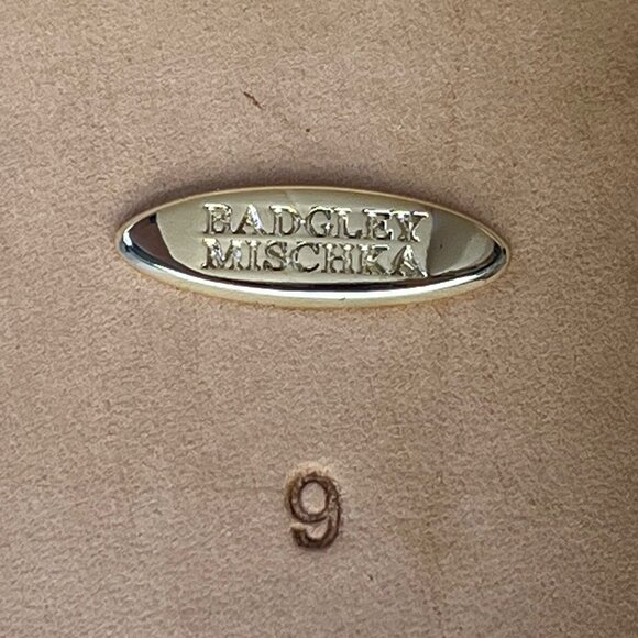 Badgley Mischka Laney Ivory Satin Rhinestone Embellished Heeled Sandals Sz 9 - Picture 8 of 10